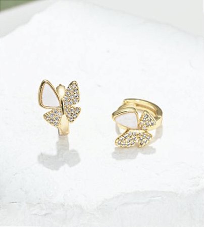 ARGOLA BORBOLETA MADREPÉROLA