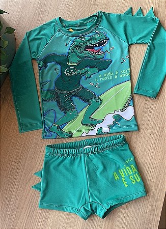Conjunto dino sunga e blusa de proteção