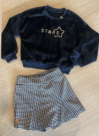 Conjunto pakita com shorts saia e blusa ted