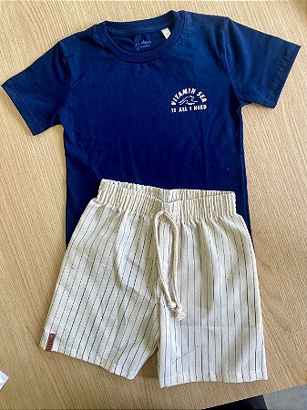 Conjunto com bermuda em linho