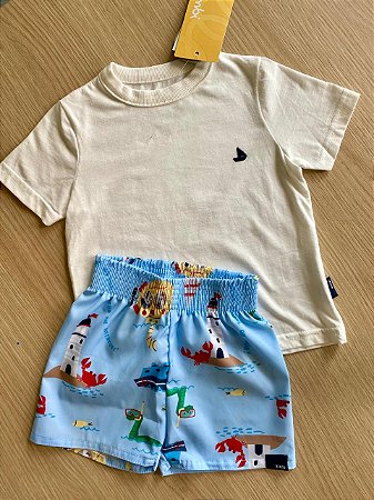 Conjunto com bermuda em tactel