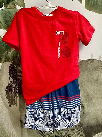 Conjunto com bermuda de tactel