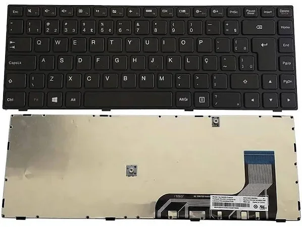 Teclado Compatível Com Lenovo Ideapad 100-14Iby - Black - Br - Frame