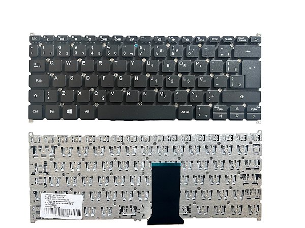 Teclado Compatível Com Acer  A514-54-789C Swift SF114-32 3 SF314-41 SF314-54 - Black - BR - No Frame