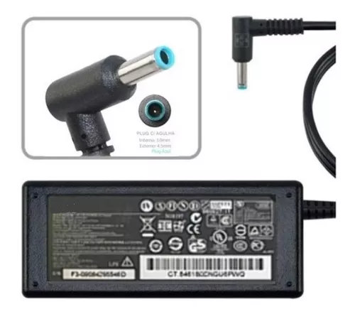 Fonte Para Notebook Hp 19.5V 3.33A 65W 4.5mm 3.0mm (PlugAzul)