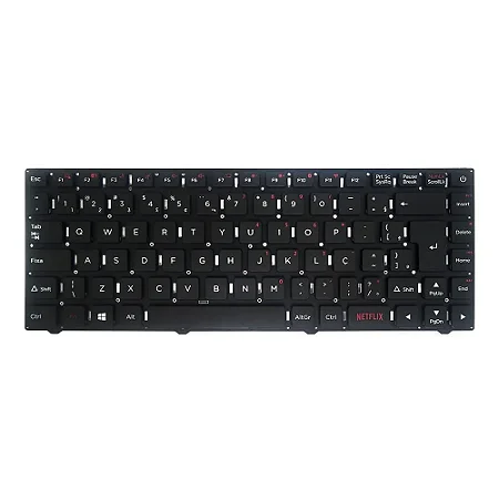 Teclado Compativel Com Positivo Motion C4500A - Black - BR - Silver Topcover