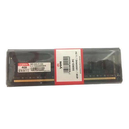 MEMORIA DESKTOP DDR3 4GB/1600MHZ YON