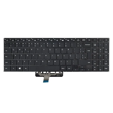 Teclado Compatível Com Samsung NP550XDA -  Black - BR - No Frame
