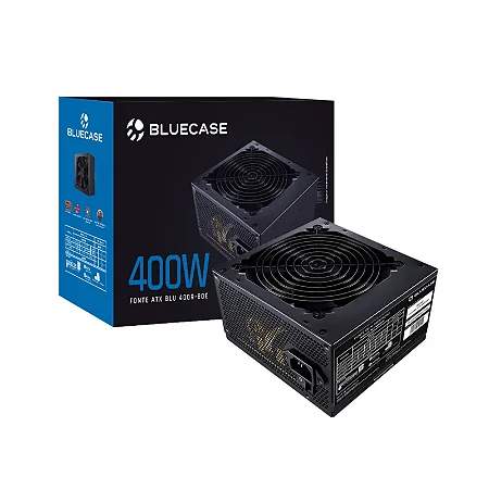 FONTE DE ALIMENTACAO ATX PS/2 400W REAL 80 PLUS BRONZE NEXUS C/ CABO (BLU400R-82E) - BLUECASE - PRETO | CABO FLAT