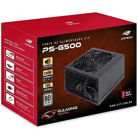 FONTE 500W PS-G500 80+ BLACK C3TECH
