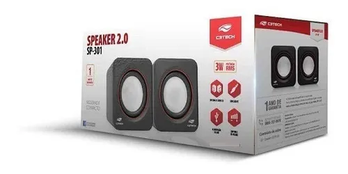 Caixa De Som SPEAKER 2.0 SP-301BK C3T