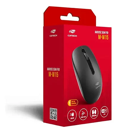 MOUSE S/FIO M-W15BK PRETO C3TECH