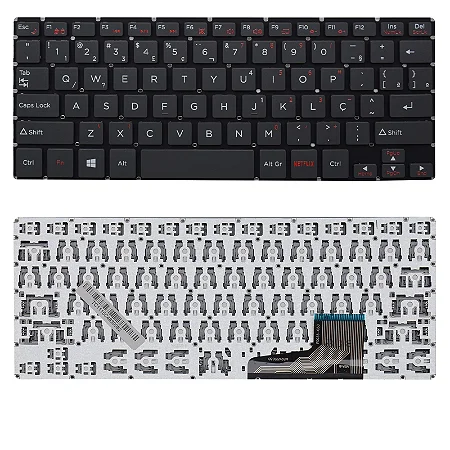 TECLADO COMPATÍVEL COM POSITIVO DUO C464C C464D C4128B BLACK BR NO FRAME.