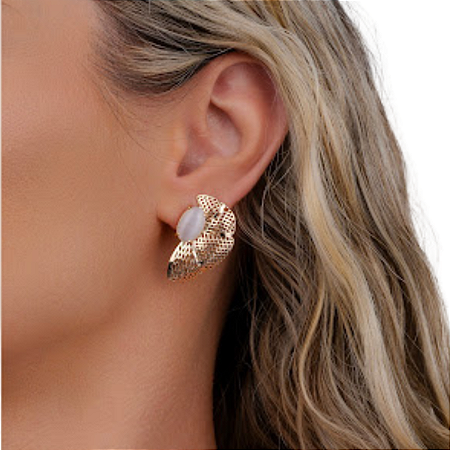 BRINCO TELA OLHO GATO BANHADO A OURO 18K