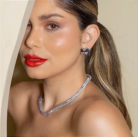 BRINCO ZIRCONIA BANHADO EM RÓDIO