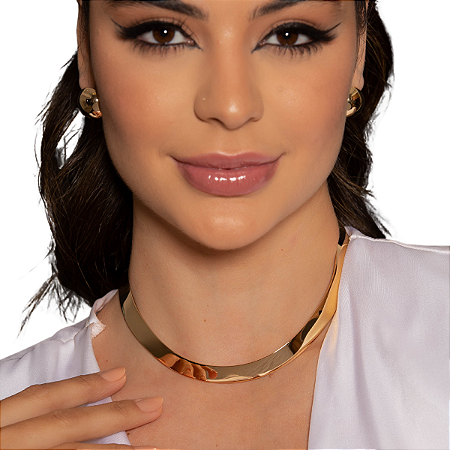 COLAR ARO LISO BANHADO A OURO 18K