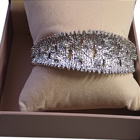 PULSEIRA ZIRCÔNIA ELIENEJOIAS BANHADO A RÓDIO BRANCO 78027