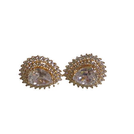 BRINCO ZIRCONIA BANHADO A OURO 18K