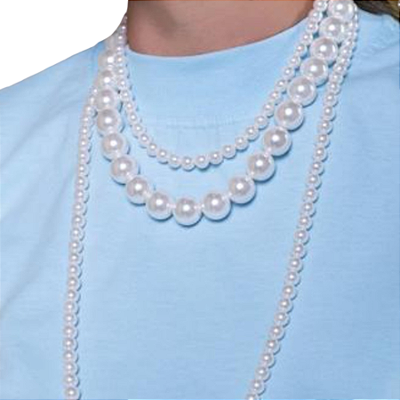 COLAR PEROLA SHELL P 80CM BANHADO OURO18K