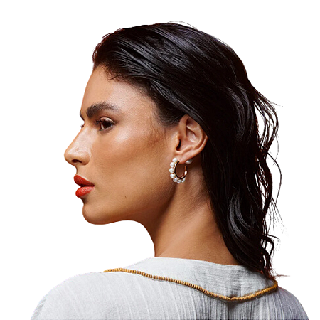 BRINCO PÉROLA BANHADO OURO 18K
