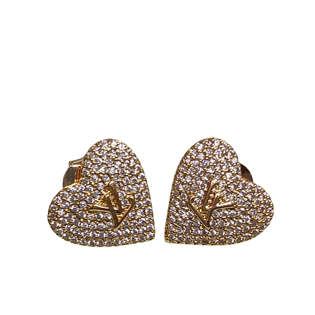 BRINCO CORAÇÃO CRAVEJADO ZIRCONIAS BANHADO OURO 18K