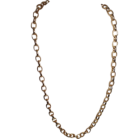 COLAR LISO ELO PORTUGUÊS BANHADO A OURO 18K 65CM