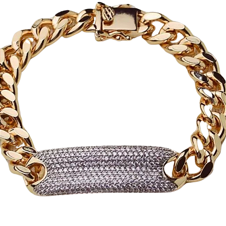 PULSEIRA  CRAVEJADA  DE ZIRCONIAS BANHADO OURO 18K