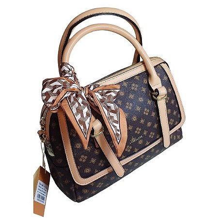 BOLSA LACE & LORE FEMININA GRANDE ESTILOSA MARROM