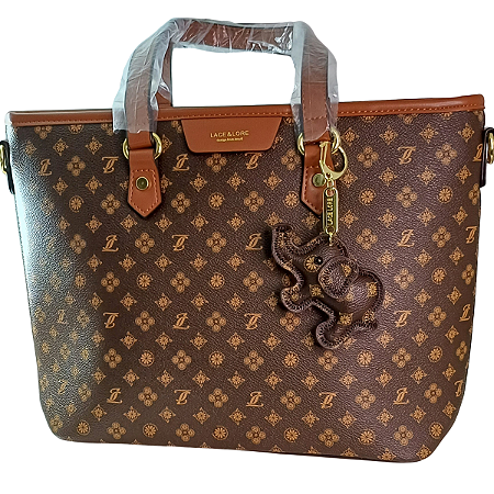 BOLSA LACE & LORE FASHION MARROM ESCURO FEMININA  CHAVEIRO