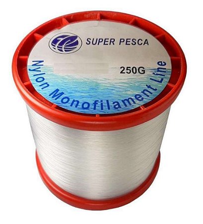 Linha de Pesca Náilon Monofilamento Carretel de 250 Gramas 0,25 0,30 0,35 0,40 0,45 0,50 0,60 0,70 0,80 0,90 1,00 mm Branco