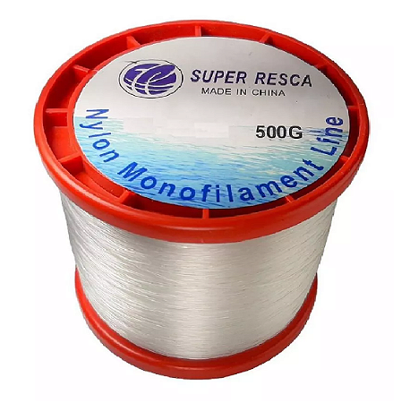 Linha de Pesca Náilon Monofilamento Carretel de 500 Gramas 0,50 0,60 0,70 0,80 0,90 1,00 1,20 mm Branco