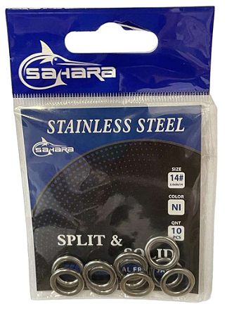 Argola Garateia Aço Inoxidável sem Abertura Para Isca De Pesca Solid Ring Resistência 10 Unidades