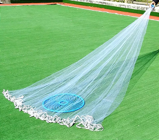Rede Pesca Tarrafa 3 Metros Discos Pescaria Argola grande e super resistente Malha Multifilamento e Nylon Peixe Tainha Lambari Robalo Tilapia