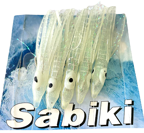 Isca Artificial Sabiki Lula em silicone Luminosa Para Pesca Sahara Tamanhos 12-14-16-18 Disponíveis