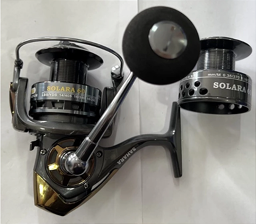 Molinete De Pesca Sahara Solara 9BB + 1 Rolamentos Carretel Alumínio 40 60 80