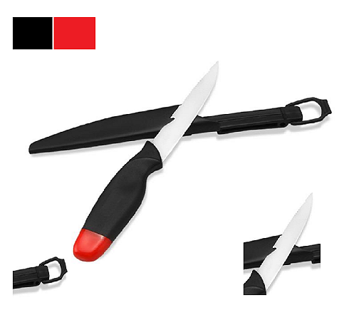 Faca para pesca 5 Sahara F-102 Aço 420 SS + PP Acompanha Bainha 27 cm Cor: Preto com Vermelho