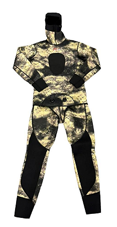 Roupa De Mergulho Tiger 3 mm Neoprene Duplo Nylon Jardineira e Macacão Camuflada Caça Sub Camuflagem P, M, G, GG E XGG
