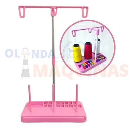 Porta Fio Suporte Para Máquina Doméstica Para Linhas Costura Rosa
