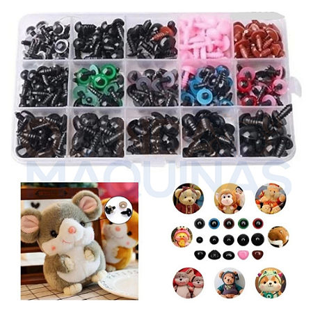 Kit 560 Peças Olho Focinho Pelúcia Amigurumi Artesanato Boneco - Lanmax