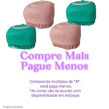 Escova Massageadora Para Banho em Silicone