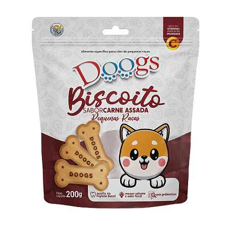 Biscoito Pequenas Raças - Carne Assada - Doogs 200g