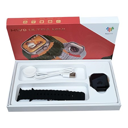 Relógio Smartwatch Hw9 Ultra Max Mini Serie 9 Amoled Nfc Cor da caixa Preto Cor da pulseira Preto