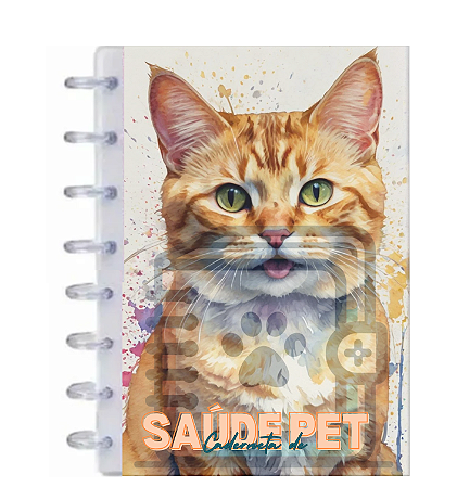 Caderneta de Saúde Pet - 011 - Gato amarelo rajado - SRD