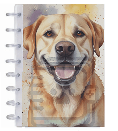 Caderno de disco Pet Glitter A5 - 001 - Labrador Amarelo