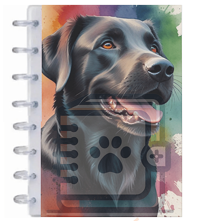 Caderno de disco Pet Glitter A5 - 002 - Labrador Preto