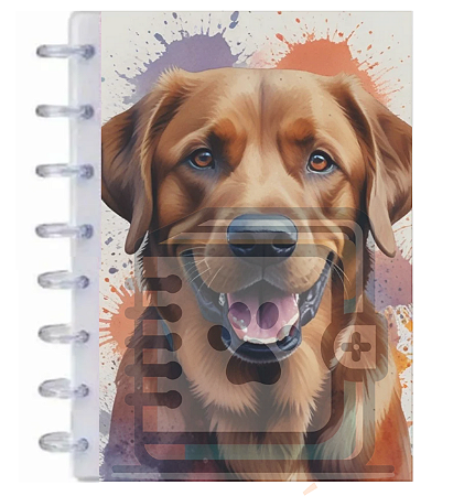 Caderno de disco Pet Glitter A5 - 003 - Labrador Marrom