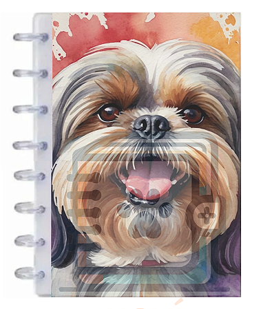 Caderno de disco Pet Glitter A5 - 004 - Shih-tzu