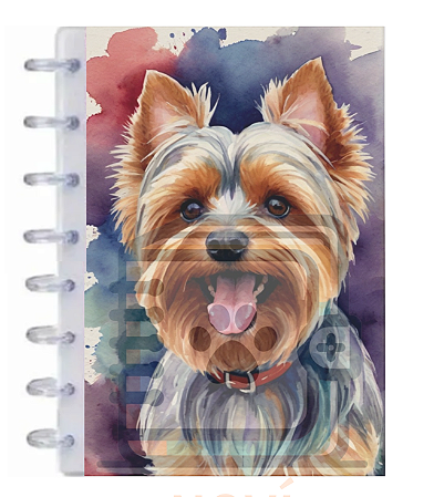Caderno de disco Pet Glitter A5 - 005 - Yorkshire terrier