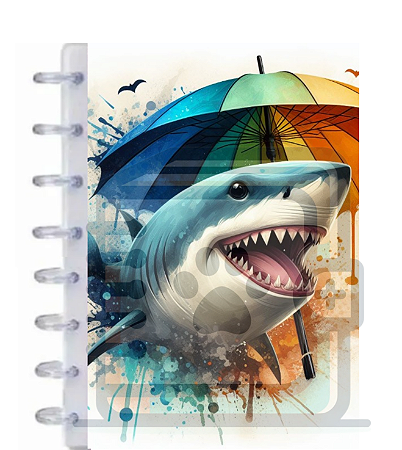 Caderno de disco Pet Glitter A5 - 019 - Tubarão recifense