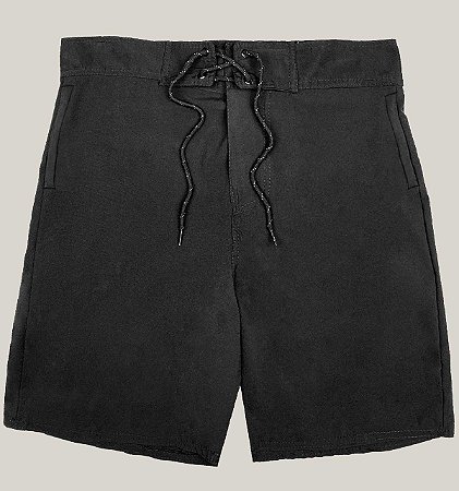 Bermuda Praia Masculina Hibrida Preta Elastano Tactel WSS Brasil Basic